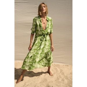 Zara Green Floral Maxi Dress